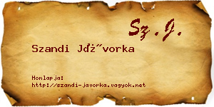 Szandi Jávorka névjegykártya